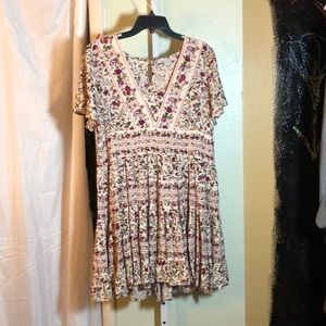 Womens Patrons of Peace Short Sleeve Floral Toluca Dress Size Medium